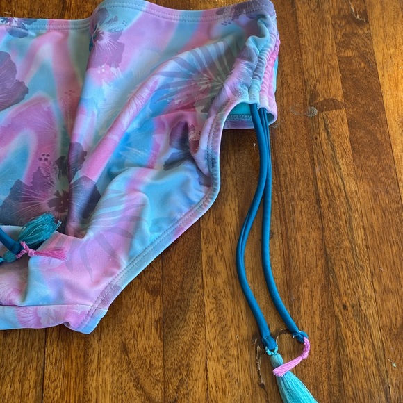 Justice Girls bikini pink and turquoise floral pattern size 12 - Picture 11 of 15